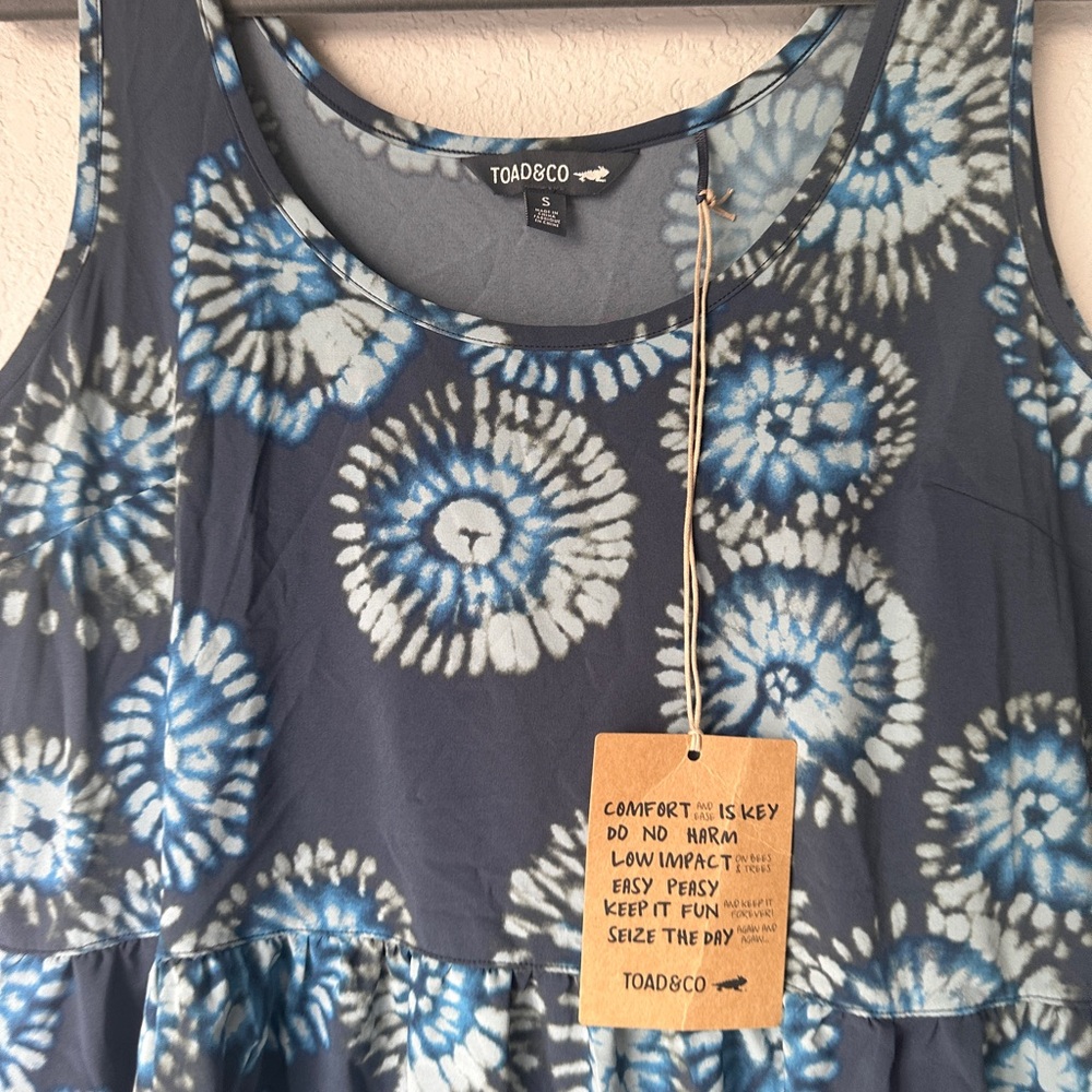 Toad&Co Sunkissed Blue Floral Tiered Tank Dress - Picture 6 of 10